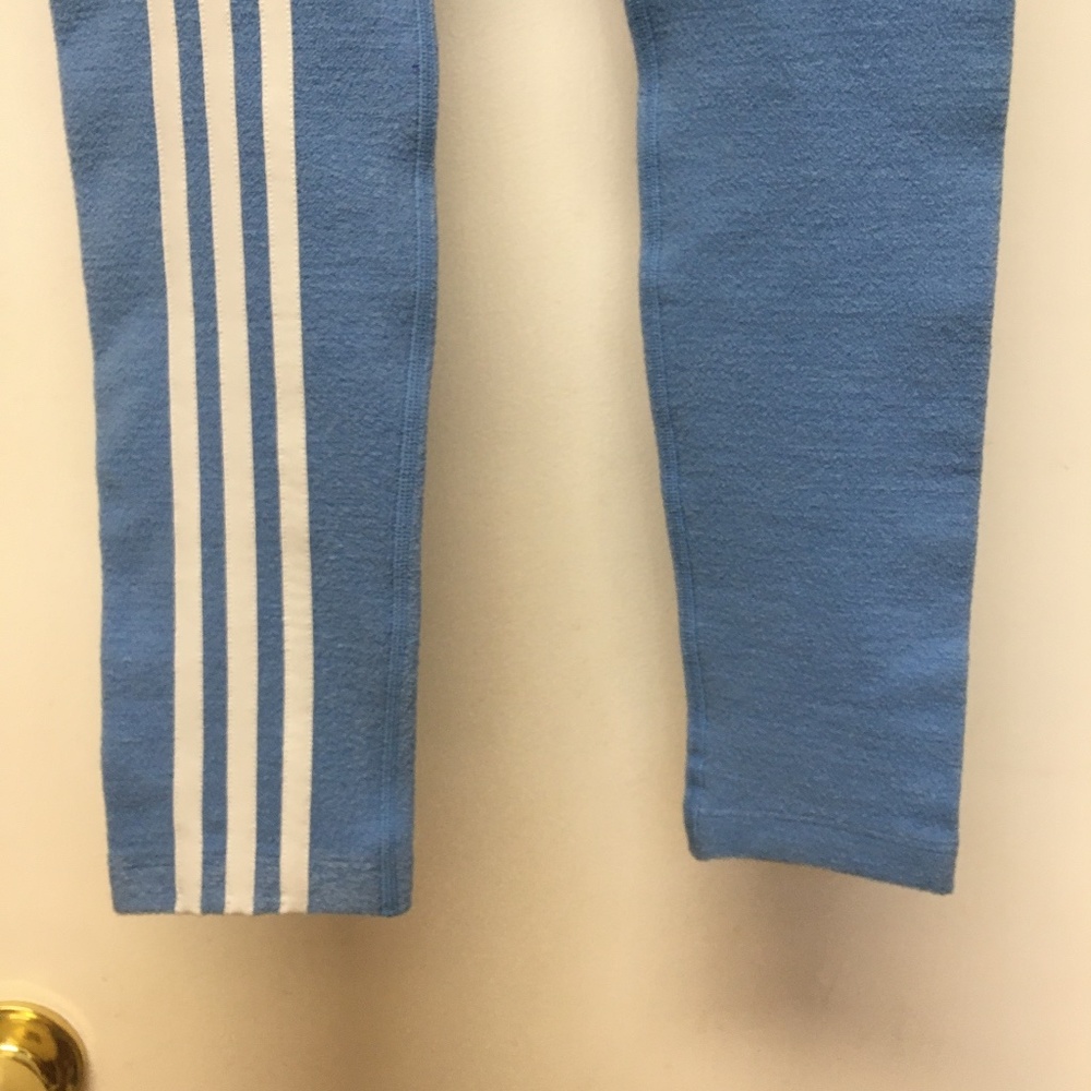 NWT Ivy Park x Adidas Light Blue 3 Stripes Terry Tight Legging - Picture 8 of 11